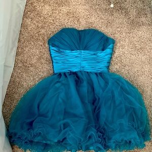 Strapless or Strap dress, teal. Dancing queen
